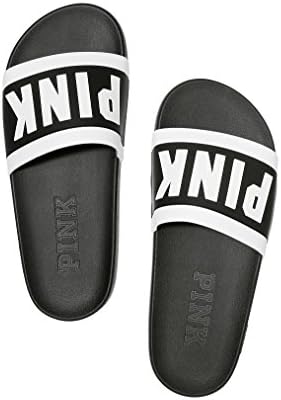 Victoria's Secret PINK Single Strap Slide Black & White- Medium 7/8