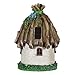 Exhart Twigs Roof Fairy House Outdoor Decor - Fairy Cottage Resin Statue with Solar Garden Lights, Miniature Fairy Hut Solar Home Decor for a Magical Fairy Garden, 9