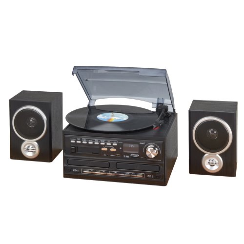 Zennox Multi Function Hi Fi Music System Turntable Compact Record Player Deck For Vinyl With Twin Cd Casette Usb Mp3 Recording Function And Speakers Buy Online In Guam At Guam Desertcart Com Productid 49283343