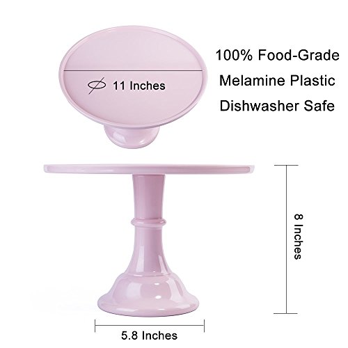 11" Round Cake Stand Melamine Dessert Cupcake Display Stand (Light Pink)