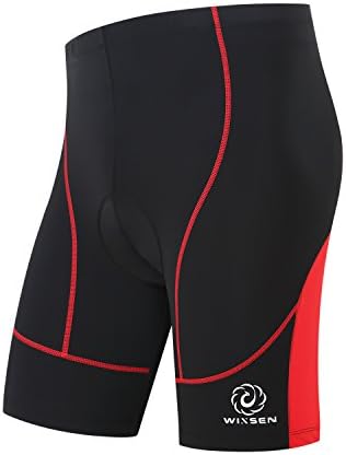 Cycling Shorts Men's 3D 8 Panel Gel Padded- Breathable,Lightweight,Outdoor Sports Bike Shorts Half Pants£¬Reflective Trademark Design-Night Safe Colour Cycling-Black And Red (XX-Large)