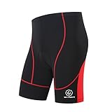 Cycling Shorts Men's 3D 8 Panel Gel Padded- Breathable,Lightweight,Outdoor Sports Bike Shorts Half Pants£¬Reflective Trademark Design-Night Safe Colour Cycling-Black And Red (XX-Large)