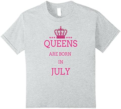 Kids Queens Are Born In July Birthday Tee Shirts Gifts 8 Heather Grey