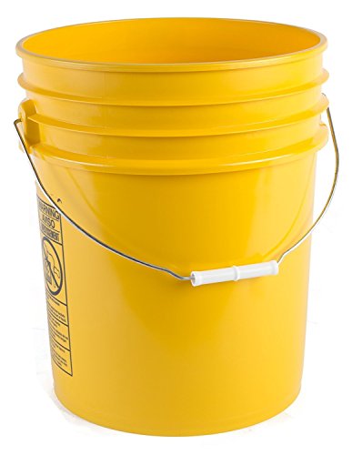 Hudson Exchange Premium HDPE Bucket with Handle, 90 Mil, 5 gal, Yellow, Pallet, 120 Piece