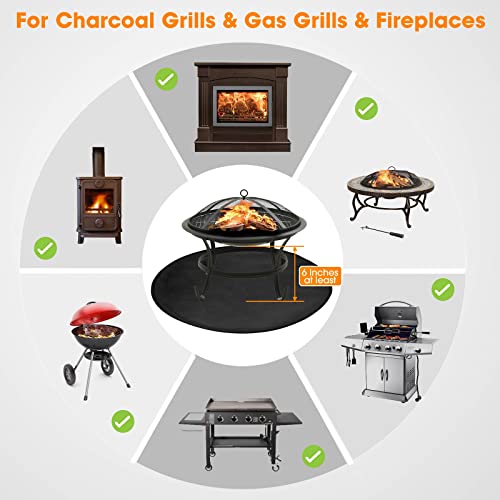 XSONHOO Grill Mats for Outdoor Grill Deck Protector,36in Under Grill