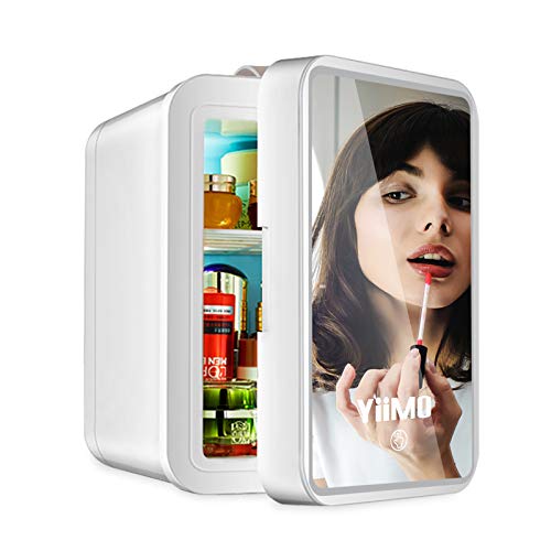 Skin Care Fridge,YiiMO Portable 6 Can Mini Fridge for Bedroom with