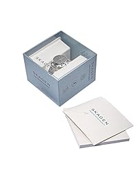 Skagen Women 's Hald Smartwatch híbrido de malla de acero inoxidable tono plateado skt1409