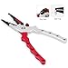 Ticoze Fishing Pliers Aluminum with Lanyard Carbide Cutter and Nylon Sheath for Saltwater and Freshwater, Red