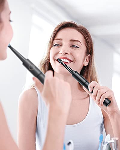 Electric Toothbrush for Adults , with 8 Bursh Heads 5 Modes 2 Hours Charging for 30 Days Use Lithium Battery Power Rechargeable Toothbrush 40,000 VPM Whitening Cleaning Black Wepklin