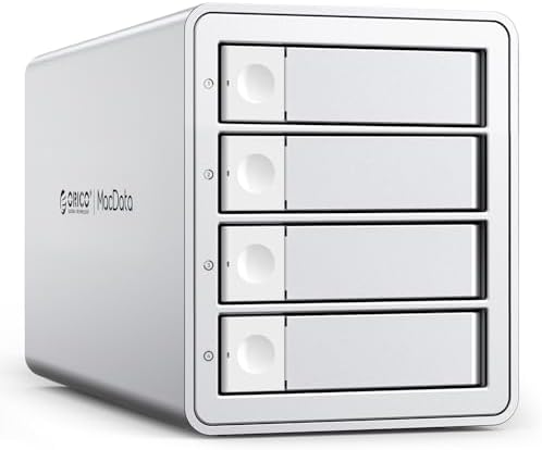 Daisy Chain - Caja de disco duro de 4 bahías USB 3.2 Gen 2 de aluminio, compatible con 22 TB y expansión máxima de hasta 264 TB para disco duro de 3.5 pulgadas, 9948C3
