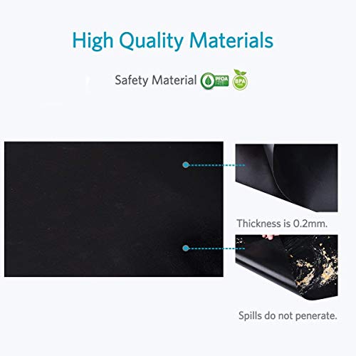 Cosy Life Set of 3 Large Oven Liner 16.25 x 23 Inch, Teflon Non-Stick Oven Mat - Black
