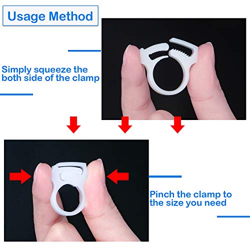 HENMI 6 PCS Sweep Hose Attachment Clamp Clasp Replacement Pool Hose Clamps,Compatible with Polaris Pool Cleaners 180 280 360 380 480 for Polaris Tail Clamp B15 B-15