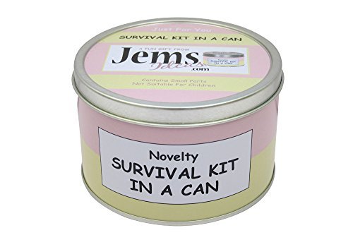 Good Luck Survival Kit In A Can. Humorous Novelty Fun Gift - Present & Card All In One. New Job, Leaving, Emigrating, Moving Away etc. Customise Your Can Colour. (Pink/Cream)