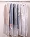 homeminda Garment Bags for Long Dresses,60in Clear Hanging Lightweight White Breathable Dust Proof Covers with Study Full Zipper for Clothes Storage Closet Pack of 6