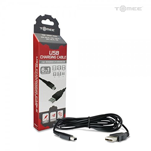 Tomee Black USB Charging Cable for Nintendo 2DS XL, 3DS, 3DS 2DS, DSi - Minimalist Style, USB Connectivity