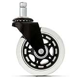 Office Chair Caster Wheels Replacement (Set of 5) - Heavy Duty & Safe for All Floors Including Hardwood & Carpets - 3