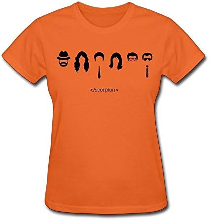 SHJQ Women's Tees Geek TV Series Team Scorpion Genius Group Orange Size S