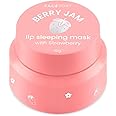 FaceTory Berry Jam Lip Sleeping Mask with Strawberry Fruit Extract and Shea Butter - for Softer Lips, for Dry, Cracked, and Chapped Lips, Moisturizing, Protecting, Nourishing - 10g