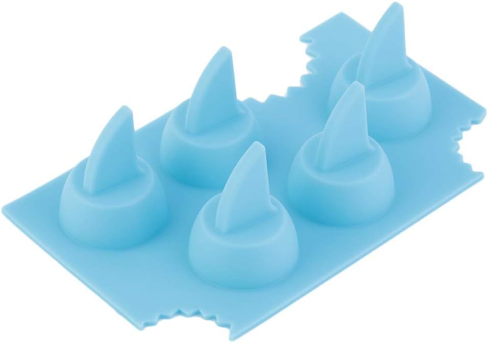 Emily Silicone Blue Shark Fin Ice Tray Cube Freeze Maker Chocolate Mould Mold Blue