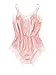 SweatyRocks Women's V Neck Nightwear Lace Romper Pajamas Sexy Sleepwear Romper Lingerie