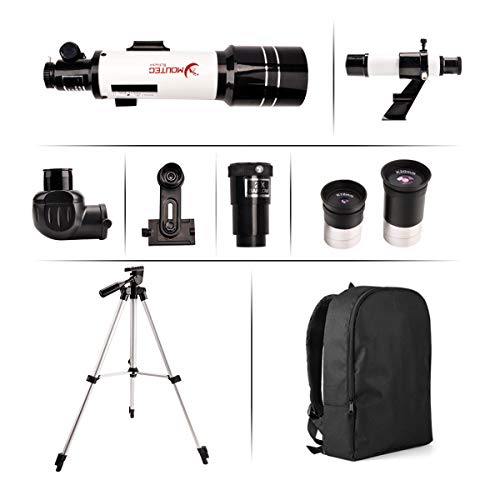 MOUTEC Kids Telescope for Astronomy Beginners with Backpack Smartphone Adapter, Portable 70mm Refractor Travel Telescope for Camping - Great for Children to Explore Space Moon Star
