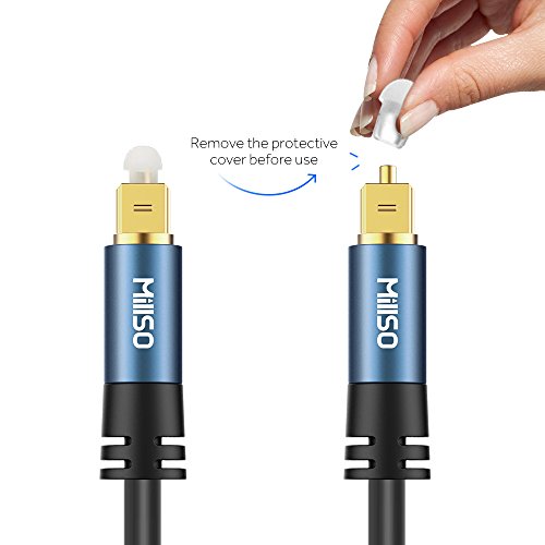 MillSO Digital Optical Audio Cable TOSLINK Cable SPDIF Cable with Male to Male Connectors for Soundbar, Home Theater, TV, Game Console, DVD/CD/Blu-Ray and Amplifier - 3.3feet/1M