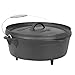 Winterial Cast Iron Camping Dutch Oven Cookware, Durable Cooking Set, Black