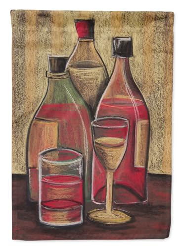 Caroline's Treasures BTBU0169GF Bottles and Glasses Wine Garden Flag, Small, Mu…