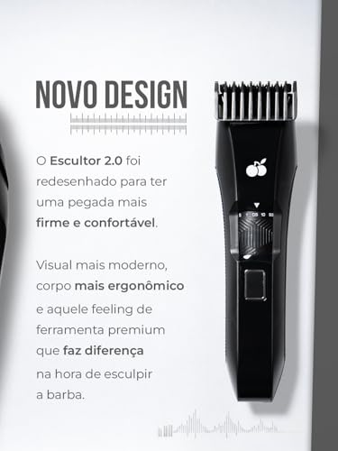 O Escultor 2.0 da MANCLUB: Barbeador Elétrico sem Fio | Bivolt | À Prova D'água | Lâmina de Aço Inoxidável | 21 Ajustes de Altura