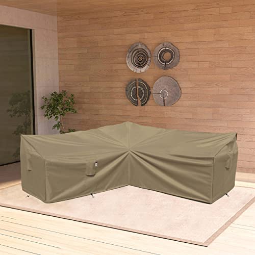 Flexiyard Heavy Duty Outdoor Sectional Sofa Cover, 85"X85" VShaped 5