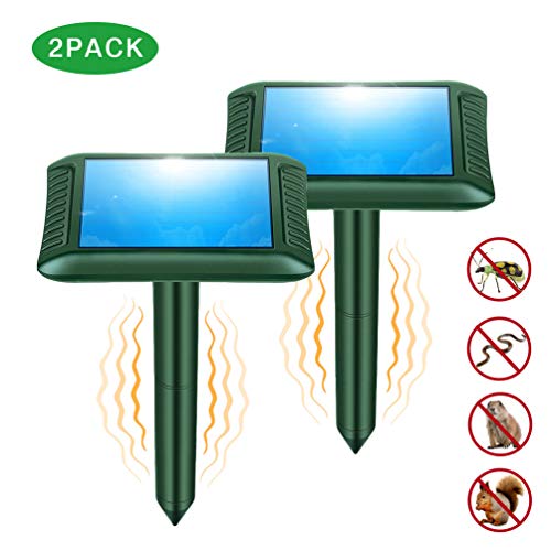 Snake Repellent, 2019 Newly Upgraded Ultrasonic Snake/Mole/Gophers Repeller Solar Powered for Outdoor Lawn Garden Yard - 2 Pack