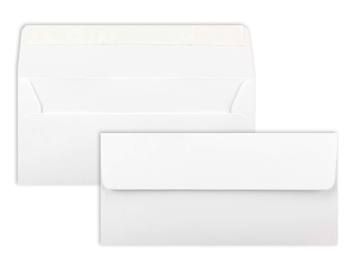 Envelopes DIN Long – White/White – 110 g/m² – 110 mm x 220 mm – Very Stable – Nassklebung – Brand: Neuser Colourful dl Brilliant White