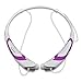 Rymemo 2016 Newest Universal Wireless Bluetooth 4.1 Music Stereo Sports/running Headset Headphones Vibration Neckband Style for Cellphone (Purple-white)