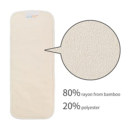 ALVABABY Diaper Inserts Rayon from Bamboo Liners/5Layers Super Water