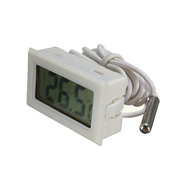 ARCELI  Termometro digitale LCD Monitoraggio della temperatura con sonda esterna per frigorifero Frigorifero congelatore Acquario - Bianco