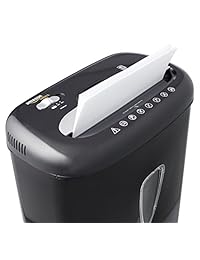 Basics: trituradora de tarjetas de crédito y papel de micro corte de 6 hojas de alta seguridad.