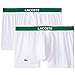 Lacoste Men's 2-Pack Colours Cotton Stretch Trunk, White, Large