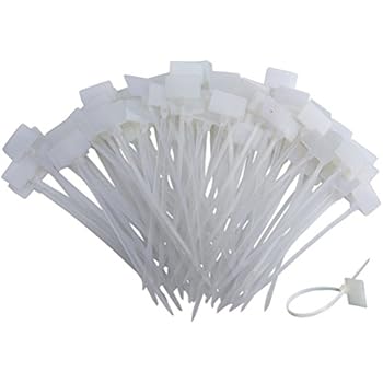 Huouo 200 pcs 4 inches Nylon Cable Marker Ties Self-locking Cord etiquetas etiqueta Wire cierre de cremallera Ties