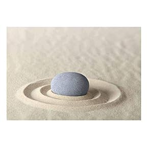Rock Over a Rippled Sand Effect - Wall Mural, Removable Sticker, Home Decor - 66x96 inches