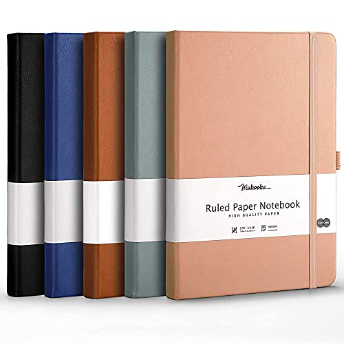 HIUKOOKA 5 Pack College Ruled Journal Notebook, A5