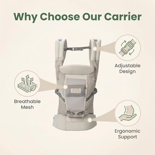 Baby Carrier for Newborn to Toddler,Infant Carrier 4-in-1 Adjustable Baby Wrap with Lumbar Support, Baby Chest Carrier All-Day Comfort, 7–66 lbs ，Natural Cotton 3 Layer Baby Muslin Square Wipes
