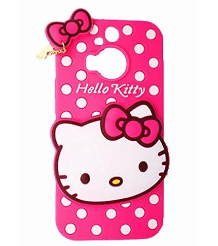 M9 Plus Case,HTC One M9 Plus Kitty Silicone Case,Bat King 3D Cute Cartoon Hello Kitty Soft Silicon Gel Rubber Case Cover Skin for HTC One M9 Plus(Rose Hello Kitty)
