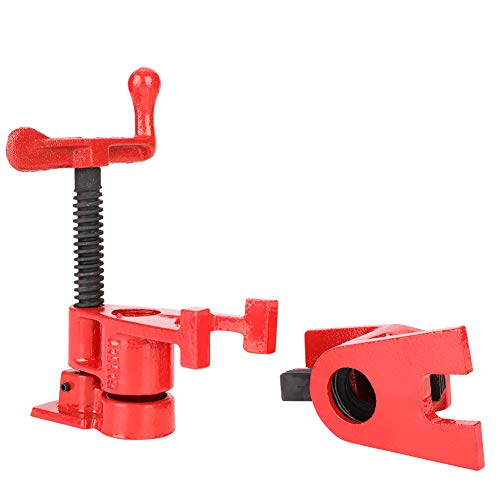 3/4" Wood Gluing Pipe Clamp Set 4 Pack Heavy Duty Cast Iron Quick Release pipe clamps with Wide Base for Woodworking - Thumbnail 3