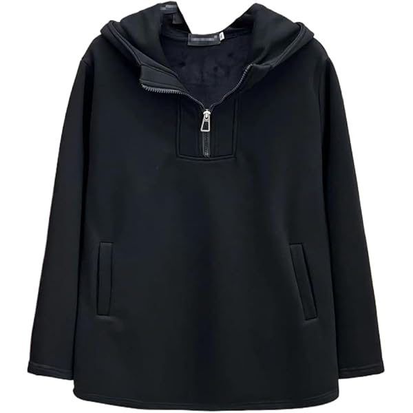 トップス Crooked Zipper Hooded Sweatshirt 0400022222463_WASHEDCAVIAR?wid