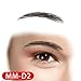 CliCling 100% Human Hair Full Hand Tied Fake Eyebrows for Women Re-Usable Lace Base Three-Dimensional Makeup Realistic False Brows (MMD2-1B Black)