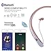 Bluetooth Headphones, Wireless Neckband Headset Retractable Earbuds HD Stereo Noise Cancelling Earphones with Mic (Call Vibrate Alert,15 Hrs Playtime, Rose Gold 1)thumb 4