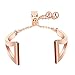 TRUMiRR for Fossil Gen 4 Q Venture HR Women Bands, 18mm Jewelry Bangle Watchband Rose Gold Stainless Steel Strap Feminine Cuff Bracelet for Fossil Gen 3 Q Venture LG Watch Style