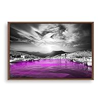 Framed Canvas Wall Art Black and White Scenery Canvas Prints Home Artwork Decoration for Living Room,Bedroom - 16x24 inches