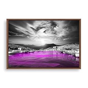 Framed Canvas Wall Art Black and White Scenery Canvas Prints Home Artwork Decoration for Living Room,Bedroom - 16x24 inches