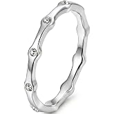 JUDE Jewelers 2mm Stainless Steel Stackable Eternity Wedding Band Ring